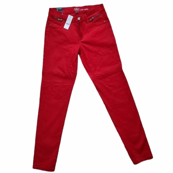 New York & Company Denim - New York & Company Soho Red Ankle Legging Jeans